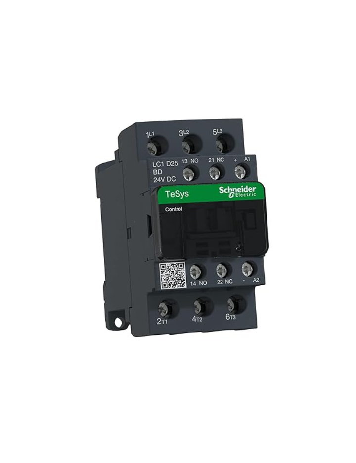 Schneider Electric LC1D25BD 3P CONT 25A AC3 11KW 1NO 1NC 24VDC COIL, Multi-Coloured