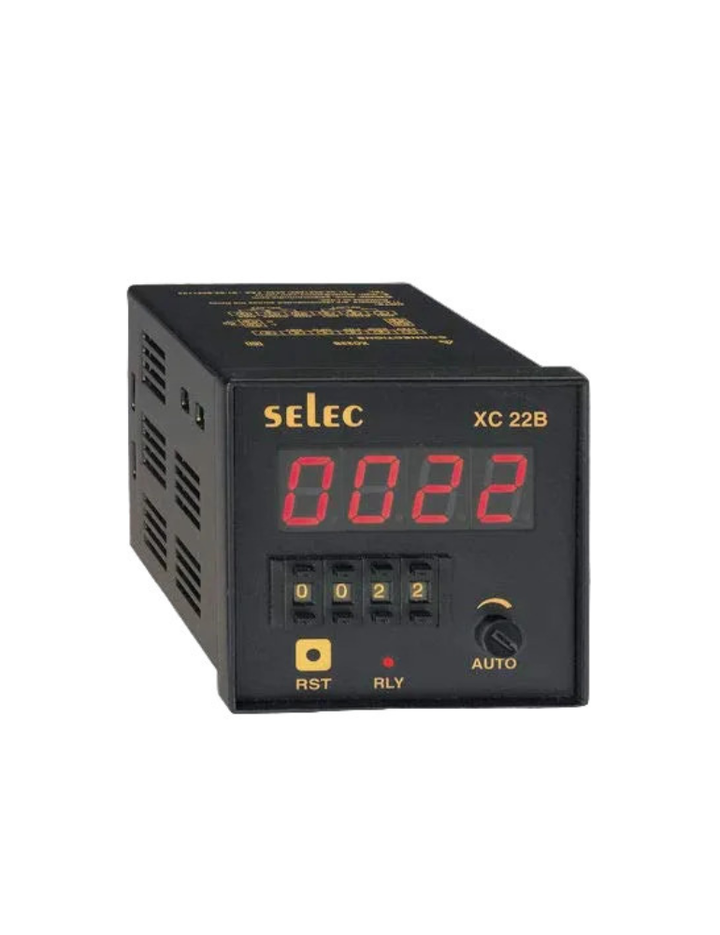 SELEC XC22B, Programmable preset counter, Up/Down counting with various modes, panel mount