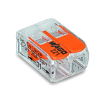 221-412 | WAGO 4MM² Compact Splicing CONNECTORS, 2-Conductor Connector with Operating LEVERS Transparent