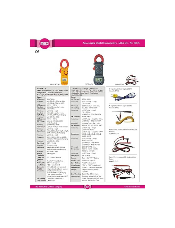 Meco 36 Auto Bl Digital Clamp Meter