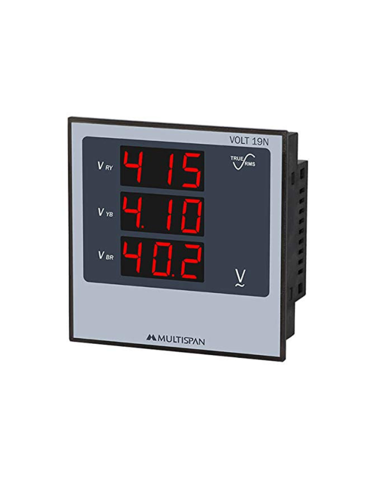 Multispan Corded Electric Volt-19N Three Phase Volt Meter, Multicolor