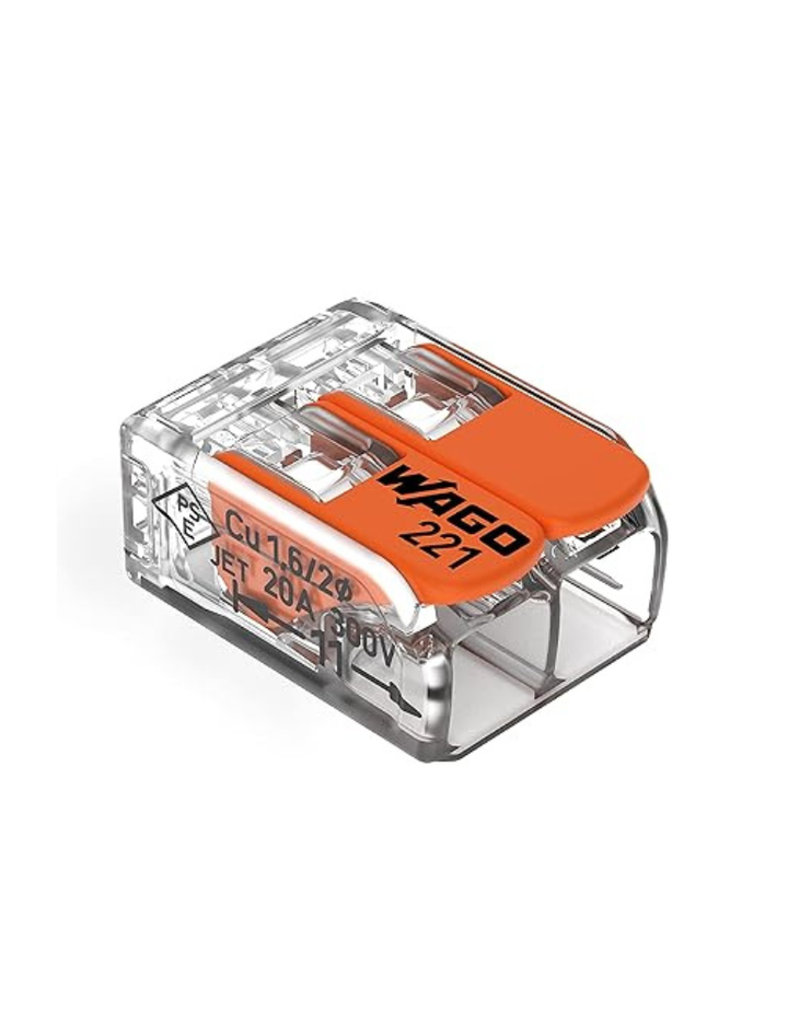 WAGO 221-412 Lever-Nuts - 2-Conductor Compact Splicing Connectors (Pack of 10)