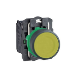 Schneider Electric, XB5AA51N, Harmony XB5, Yellow Push button, 22mm, spring return, 1NO