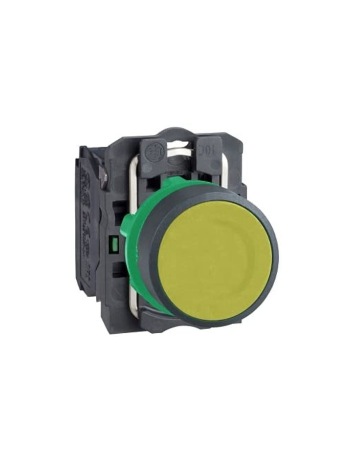 Schneider Electric, XB5AA51N, Harmony XB5, Yellow Push button, 22mm, spring return, 1NO
