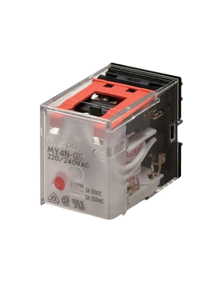 Omron 4 C/O relay MY4N-GS AC220/240 with Base PYF14A-N, Coil Supply 230VAC