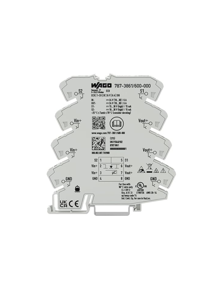 Electronic circuit breaker; 1-channel; 24 VDC input voltage; 6 A; Signal contact