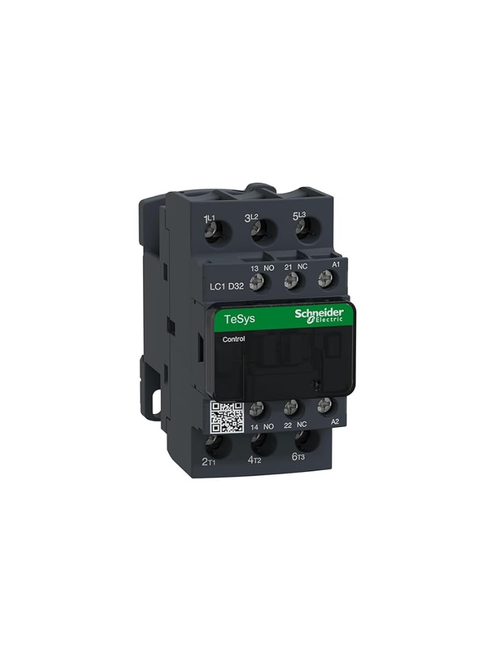 Schneider Electric Tesys Contactor 32A Ac3 15Kw 1No1Nc220Vac Coil,LC1D32M7 (Pack of 1)