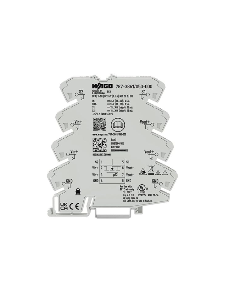 Electronic circuit breaker; 1-channel; 24 VDC input voltage; 0.5 A; Signal contact