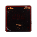 Selec MV 205 Digital Voltmeter (Black, 50 x 72 x 72 mm)