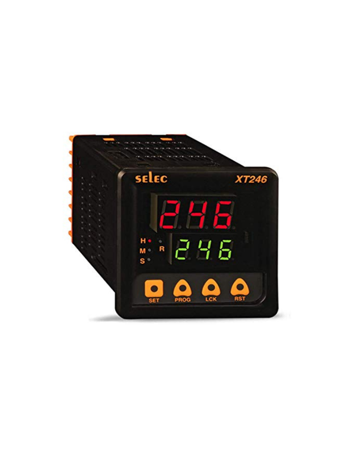 Selec Make Multifunction Timer, 6 Time Ranges, Size : 72 x 72mm [XT246](Pack of 1)
