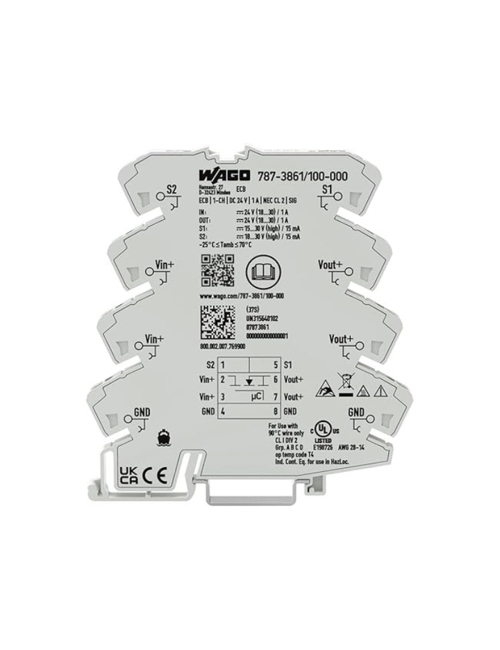 Electronic circuit breaker; 1-channel; 24 VDC input voltage; 1 A; Signal contact