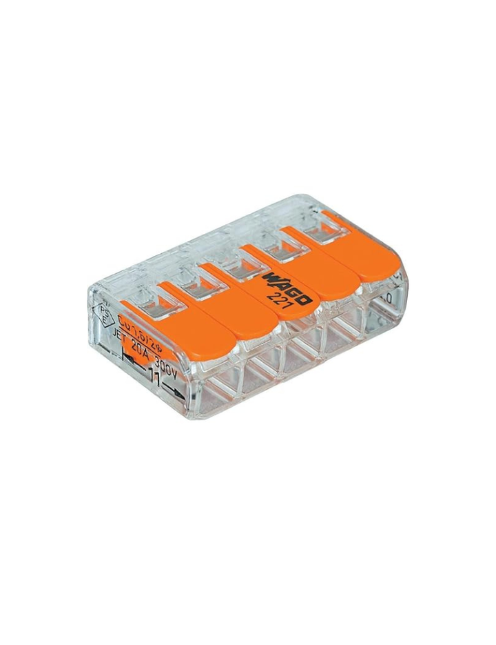 Wago 221-415 Lever-Nuts 5 Conductor Compact Connectors 50 PK