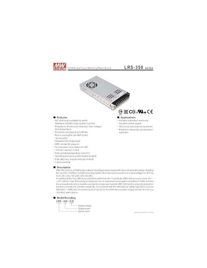 Mean Well Meanwell LRS 350 15 Power Supply 350w 15v