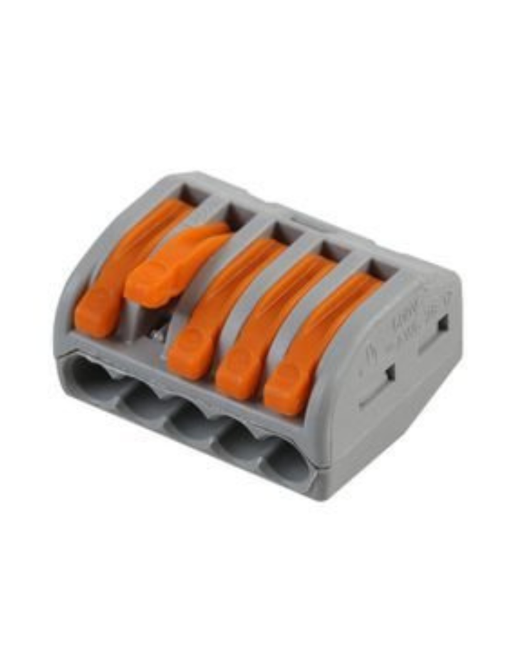 WAGO 222-415 TERMINAL BLOCK, 5POS, 22-12AWG