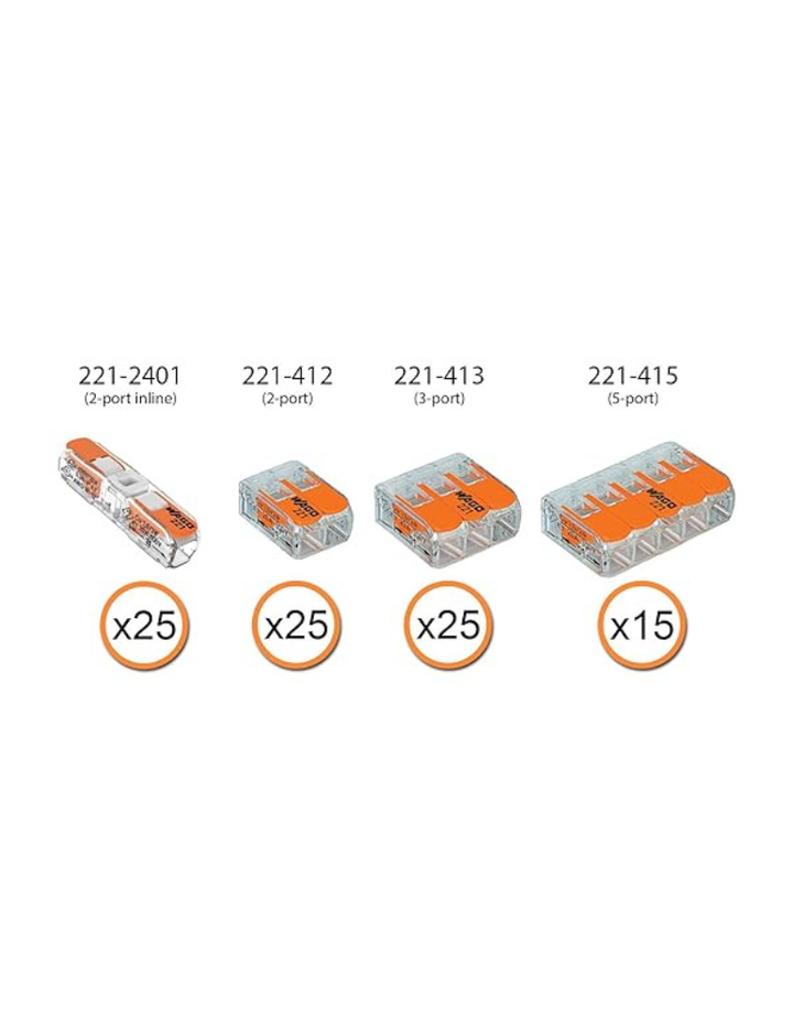 WAGO 221-90 90pc with Case Includes 25x221-2401, 25x221-412, 25x221-413, 15x221-415
