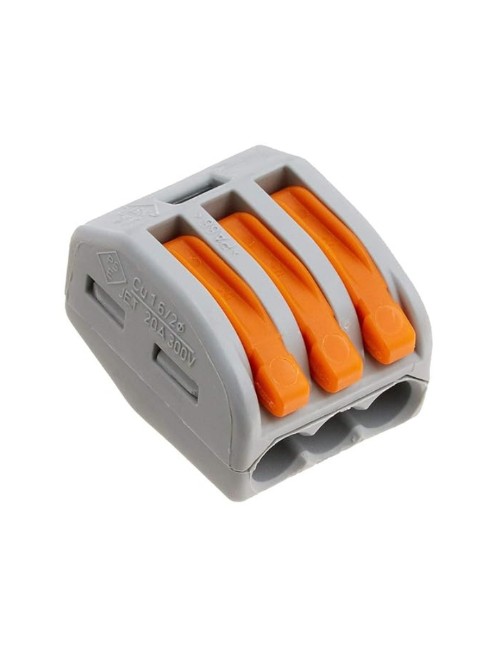 Wago 222-413 LEVER-NUTS 3 Conductor Compact Connectors 10 PK