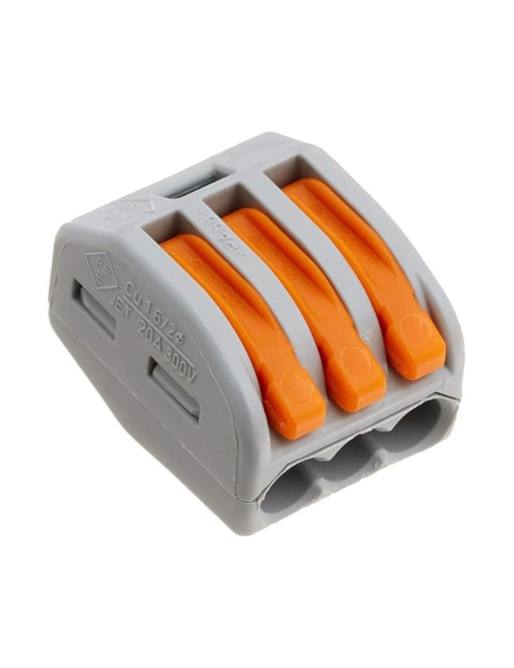 Wago 222-413 LEVER-NUTS 3 Conductor Compact Connectors 10 PK