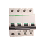Schneider Electric Acti9 MCB A9N4P40C, 40Amp 4 Pole MCB, C Curve, 10000A (10kA) White Color Miniature Circuit Breaker