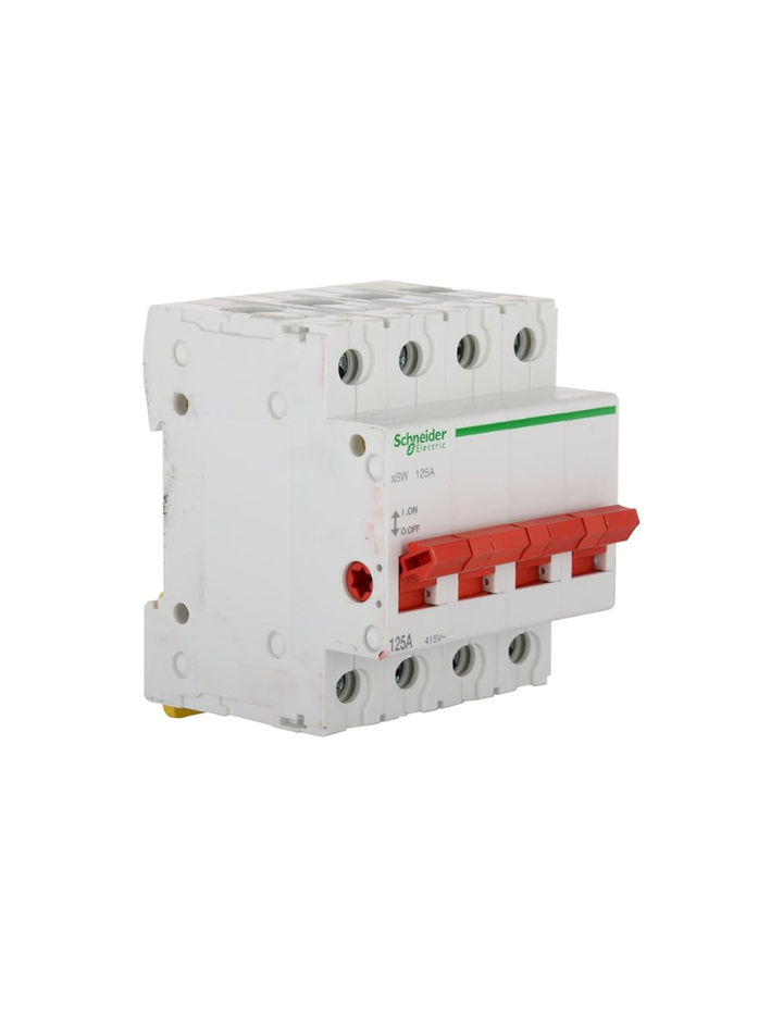 Schneider Polycarbonate Acti 9 125-Ampere 4-Pole MCB Isolator, White