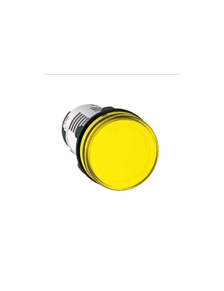 Schneider Electric, illuminated pushbutton, Harmony XB5N/XB7N, plastic, flush, yellow, 22mm, spring return, 24V AC DC, 1 NO, XB5AW35B1N