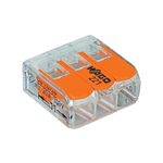 Wago 221-413 3-Way Compact Splice Connector 24-12 AWG Transparent Lever-Nuts
