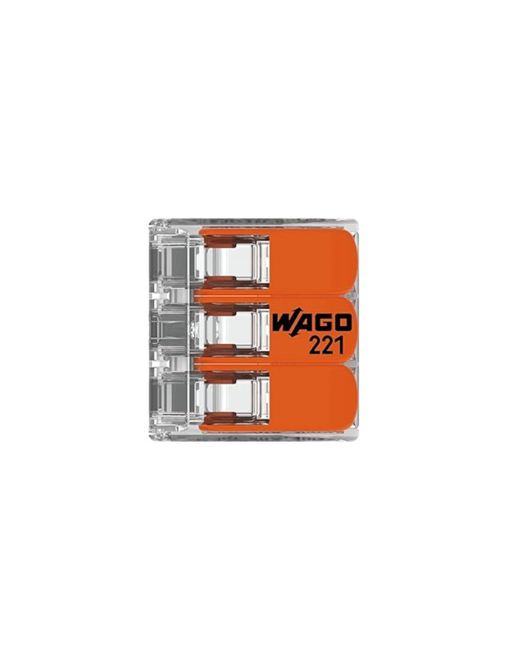 WAGO 221-413 | 3-Conductor Compact Splicing Connector, Pack of 50