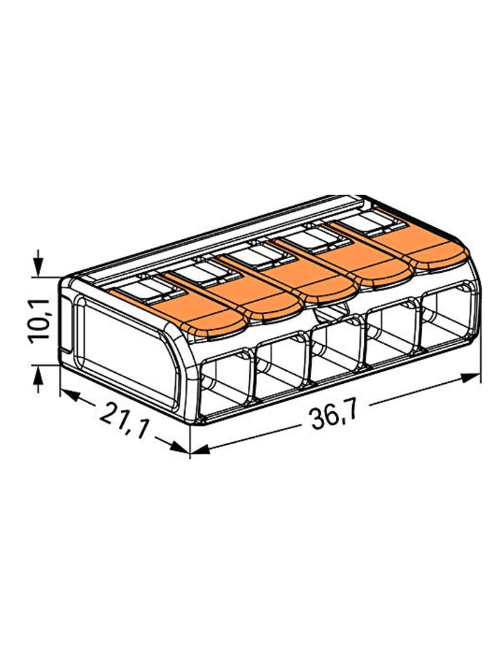 Wago 221-615 LEVER-NUTS 10AWG 5 Conductor Compact Wire Connectors 15 PK