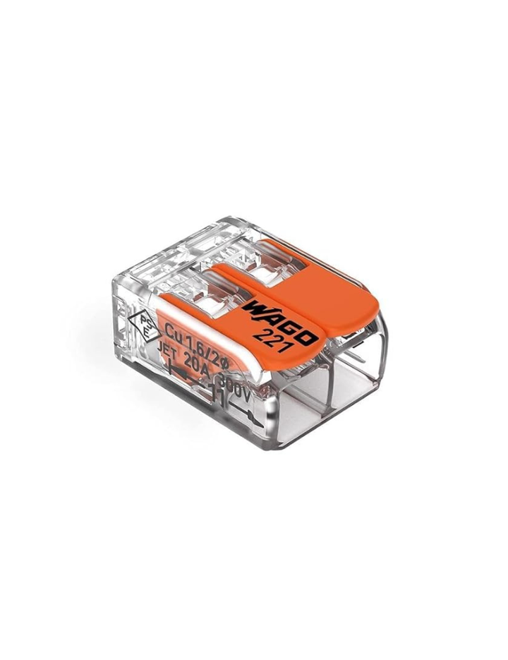WAGO 221-412/Ve00-2500 221 Series 2 Conductor Awg 24 – 12 Transparent Body Connector W/Levers - 50 Item(S)