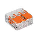 WAGO 221-413/Ve00-2500 221 Series 3 Conductor Awg 24 – 12 Transparent Body Connector W/Levers - 50 Item(S)