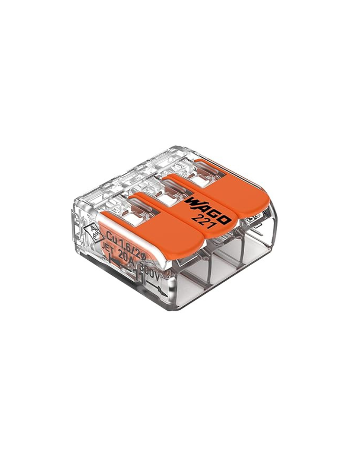 WAGO 221-413 Lever-Nuts - 3-Conductor Compact Splicing Connectors (Jug of 350)