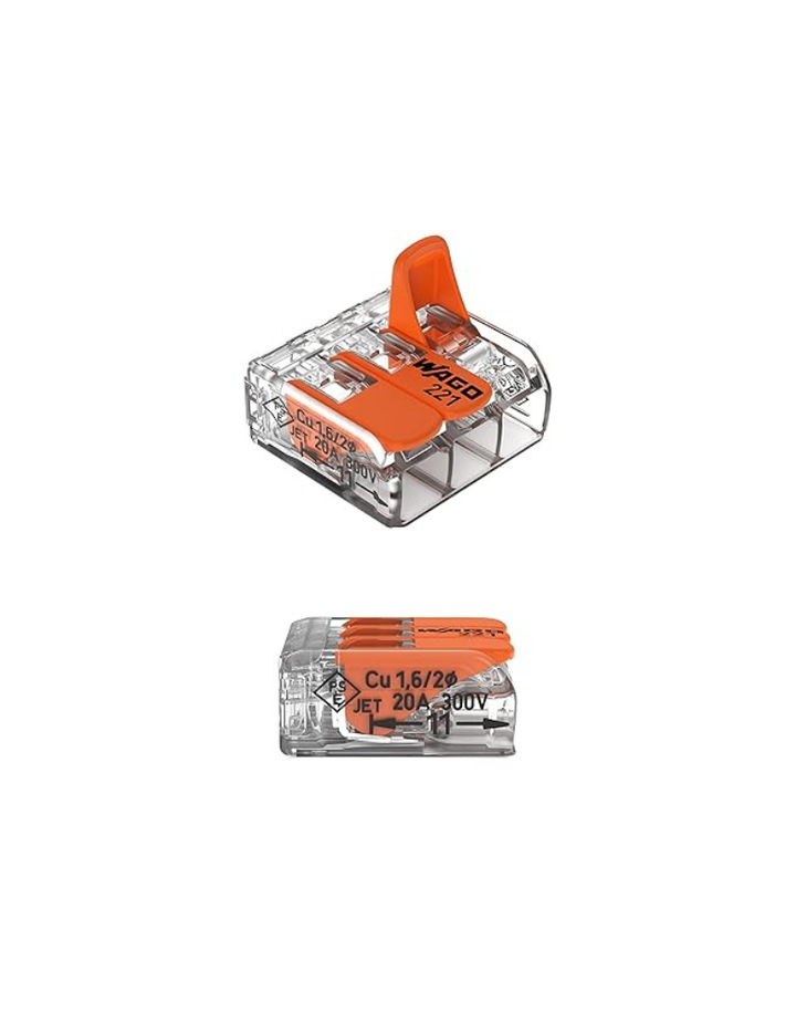 WAGO 221-413 Lever-Nuts - 3-Conductor Compact Splicing Connectors (Jug of 350)
