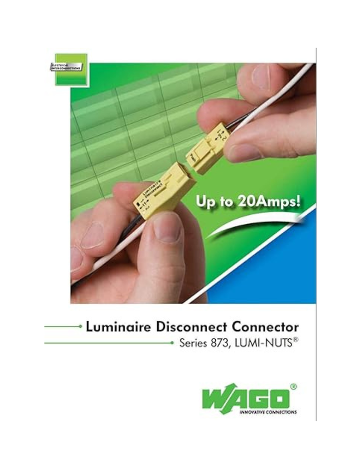 WAGO 873-902 LUMI-Nuts - PUSHWIRE Connector for Luminaire Disconnect (Box of 25)