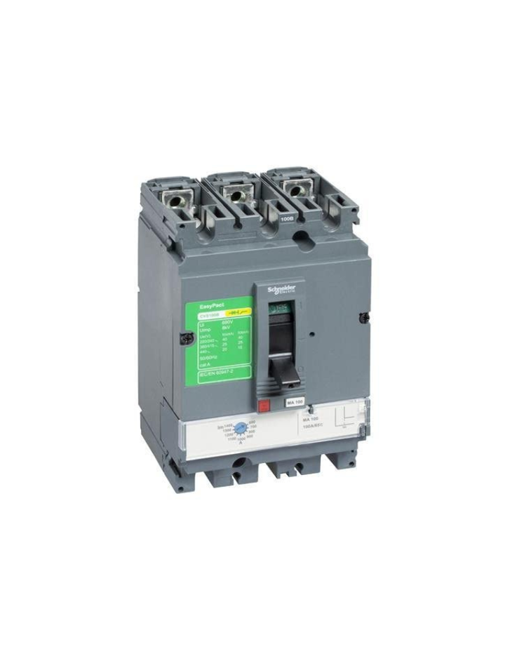 Schneider Electric EasyPact CVS MCCB LV510317, 100A 25kA 4Pole Moulded Case Circuit Breaker CVS100B TM100D 4P3D