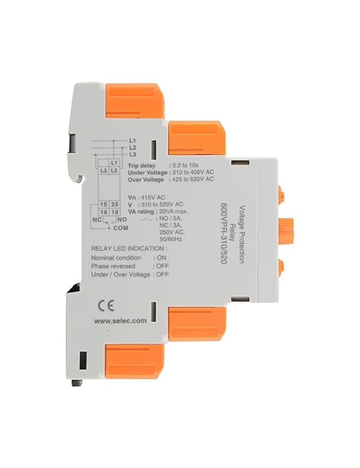 Selec 600VPR-310/520 Voltage Protection Relay (White and Orange)