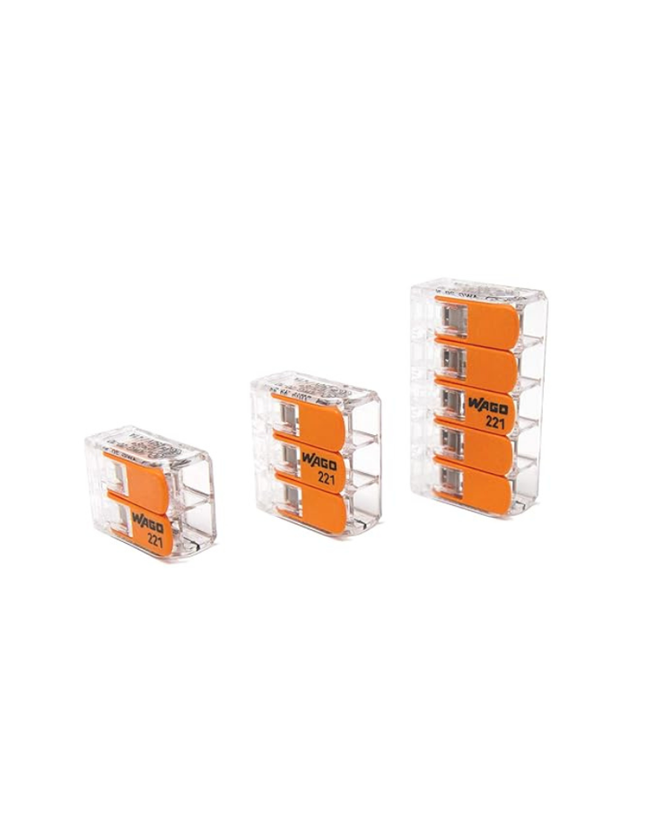 WAGO 221-61x LEVER-NUTS 10AWG 95pc Compact Wire Connector Assortment