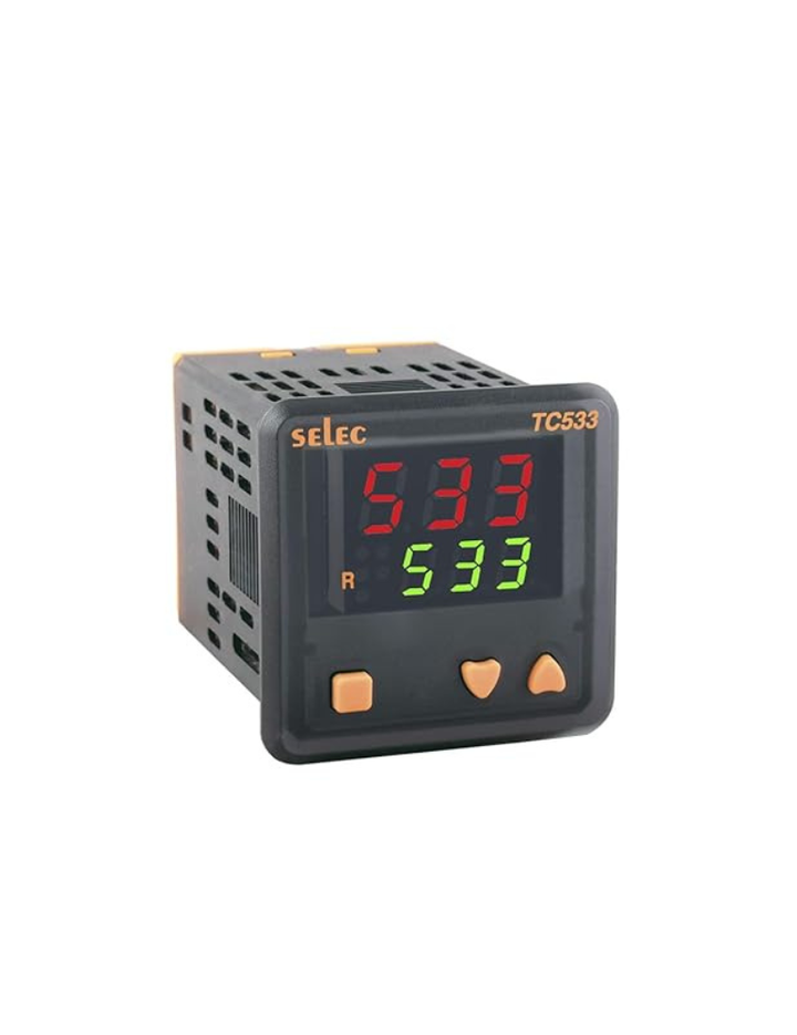 SELEC 3+3 digits 7 segnent LED dual display,single set point temperature controller size : 48 x 48mm