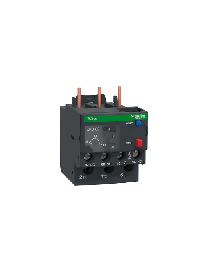 Schneider 0.25A 3 Pole Thermal Overload Relay-Lrd02