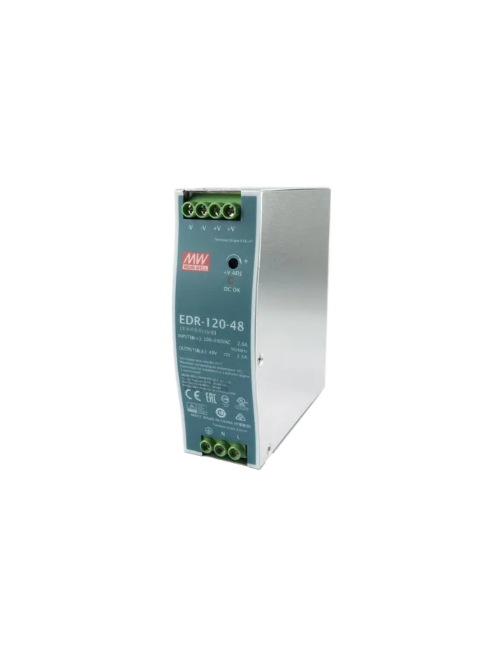 MEAN WELL EDR-120-48 Single Output DIN Rail Power Supply 48 Volts 2.5 Amps 120 Watts