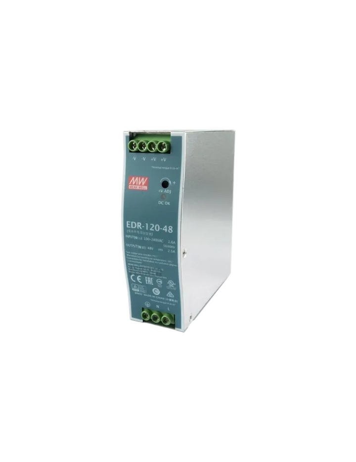MW Mean Well EDR-120-48 48V 2.5A 120W Single Output Industrial DIN Rail Power Supply