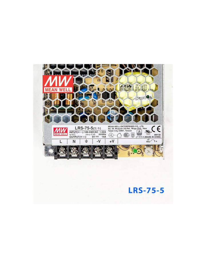 MW Mean Well LRS-75-5 5V 14A Enclosed-LRS Switching Power Supplies
