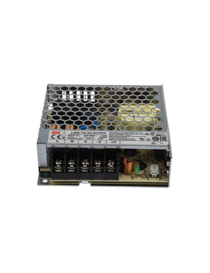 MeanWell Mean Well LRS-75-24 Switching Power Supplies 76.8W 24V 3.2A, Enclosed, Adj Output, Input: 85~264 VAC, 120~373 VDC