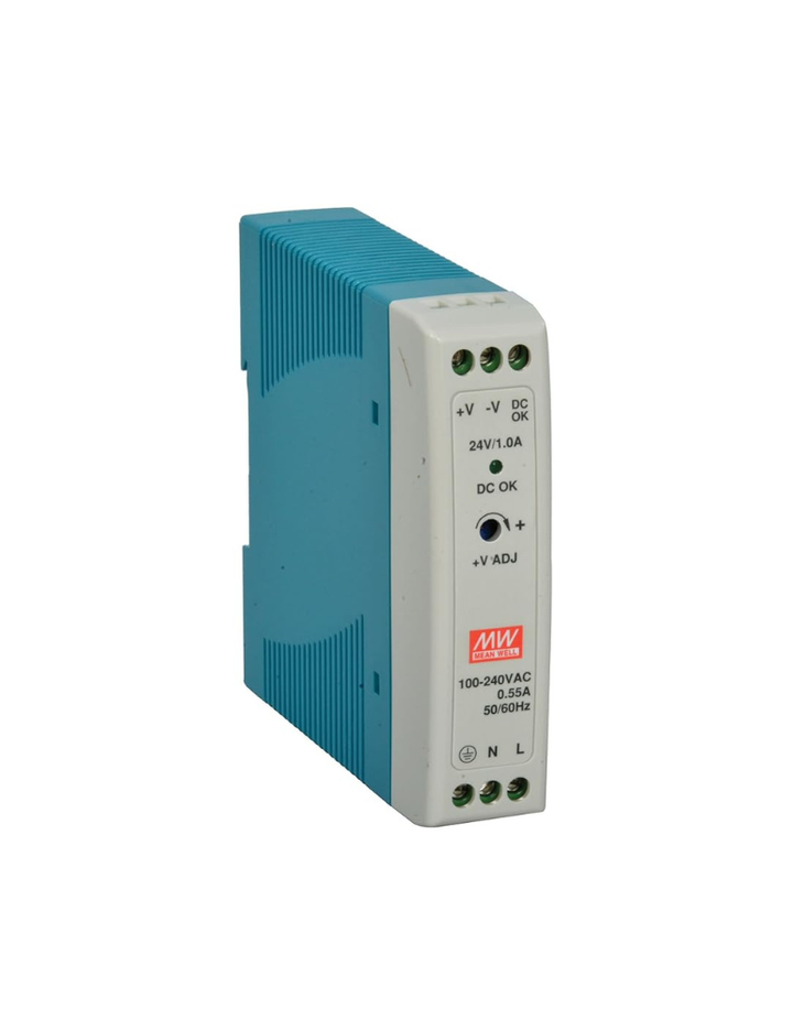 MEAN WELL MDR-20-24 AC to DC DIN-Rail Power Supply, 24V, 1 Amp, 24W, 1.5