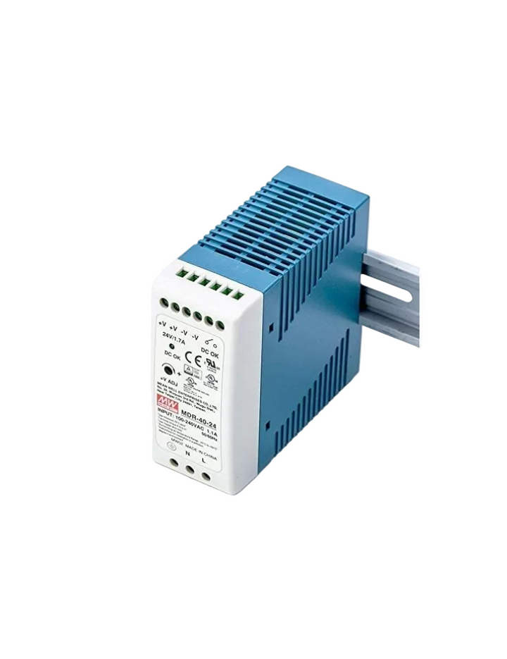 Mean Well MDR-40-24 DIN Rail Power Supply 40W 24V 1.7A Constant Current Low No-Load Loss
