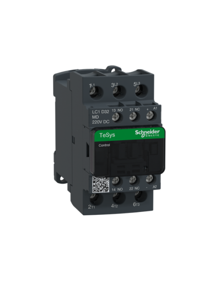 Schneider Electric TeSys D contactor 32 AMP 4 Pole (4 NO) standard coil (black, Pack of 1) LC1D32MD MCB