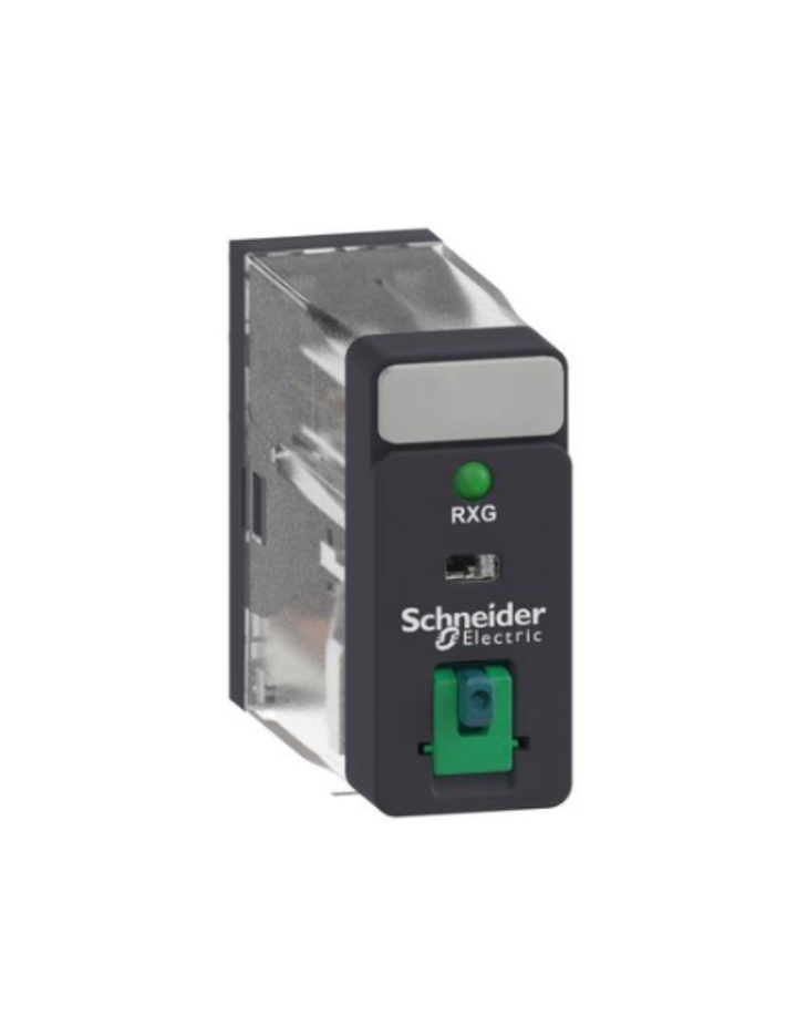 Schneider Electric RXG22BD Lockable test button, 5 A, 2 CO DC, 24 V, plug-in relay Power Plug