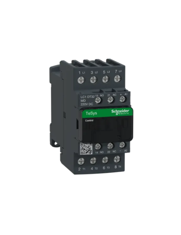 Schneider Electric TeSys D contactor 32 AMP 4 Pole (4 NO) standard coil (black, Pack of 1) LC1DT32MD MCB