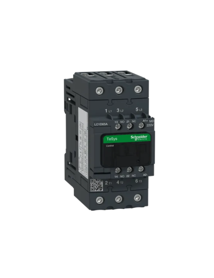 Schneider Electric TeSys D contactor 65 AMP 4 Pole (4 NO) standard coil (black, Pack of 1) LC1D65AMD MCB