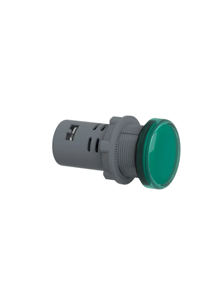 XA2EVJ3LC Product picture Schneider Electric  Technical Illustration - Wirings + 9 + 9 2  videos Monolithic pilot light, Easy Harmony XA2, plastic, green, 22mm, integral LED, screw clamp terminals, 12V AC DC