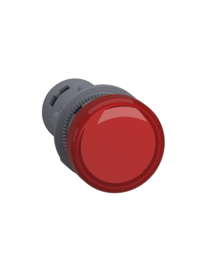 Monolithic pilot light, Easy Harmony XA2, plastic, red, 22mm, integral LED, screw clamp terminals, 12V AC DC