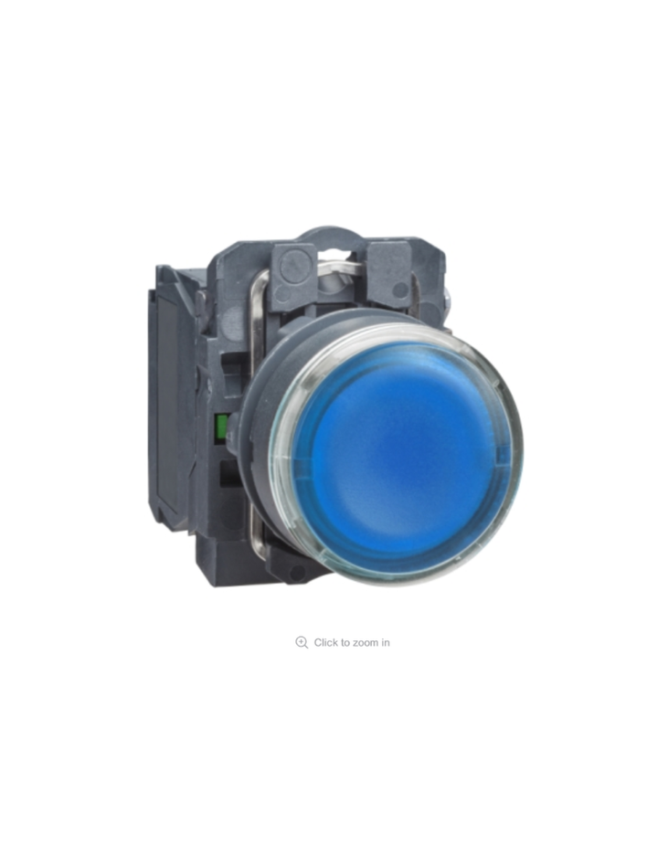 Illuminated pushbutton, Harmony XB5N XB7N, plastic, flush, blue, 22mm, spring return, 24V AC DC, 1 NO